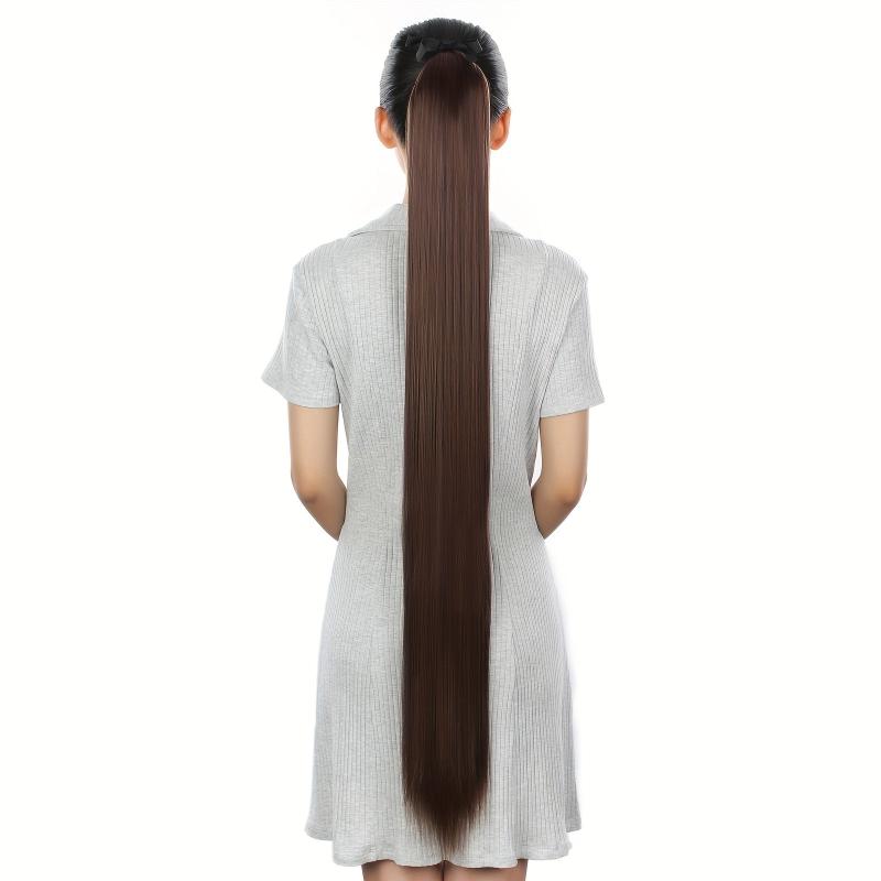Straight Clip Hairpiece False Hair Ponytail Wig for Women