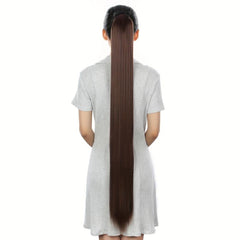 Straight Clip Hairpiece False Hair Ponytail Wig for Women