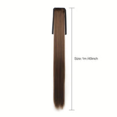 Straight Clip Hairpiece False Hair Ponytail Wig for Women