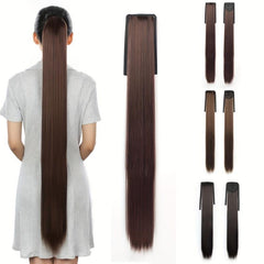 Straight Clip Hairpiece False Hair Ponytail Wig for Women