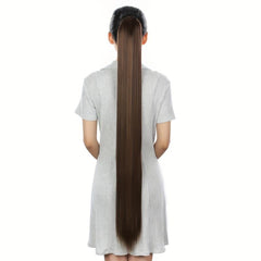 Straight Clip Hairpiece False Hair Ponytail Wig for Women