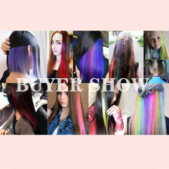 Colorful Wig Set Feather Hair Synthetic Hair Extension Kit