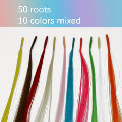 Colorful Wig Set Feather Hair Synthetic Hair Extension Kit