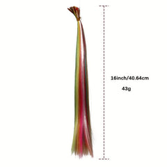 Colorful Wig Set Feather Hair Synthetic Hair Extension Kit