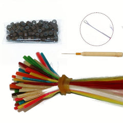 Colorful Wig Set Feather Hair Synthetic Hair Extension Kit