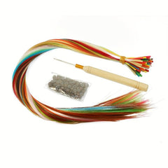 Colorful Wig Set Feather Hair Synthetic Hair Extension Kit