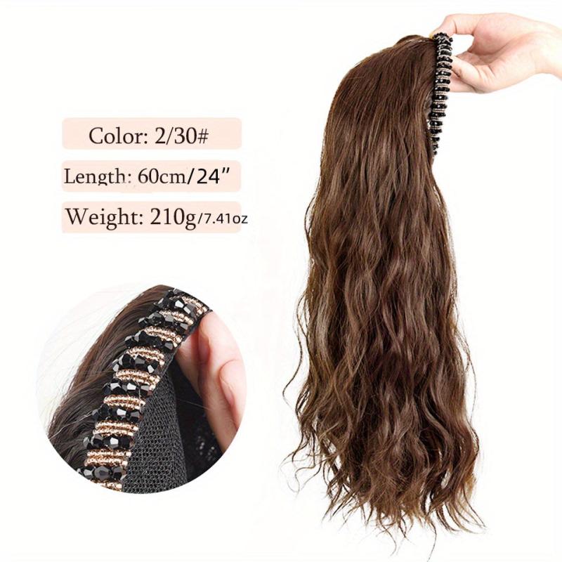 Synthetic Headband Wigs Natural Seamless Clip In Hair Extensions