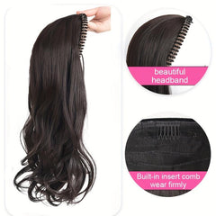 Synthetic Headband Wigs Natural Seamless Clip In Hair Extensions