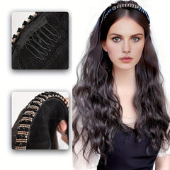 Synthetic Headband Wigs Natural Seamless Clip In Hair Extensions