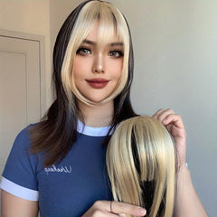3D Clip In Bangs Hair Extension Synthetic Hair Wigs For Women Girls