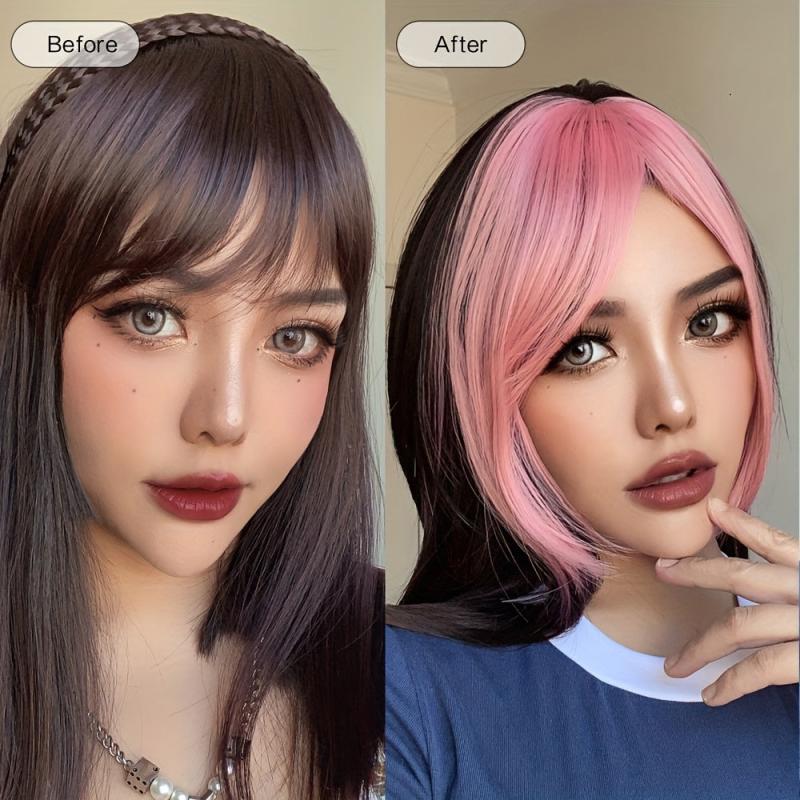 3D Clip In Bangs Hair Extension Synthetic Hair Wigs For Women Girls
