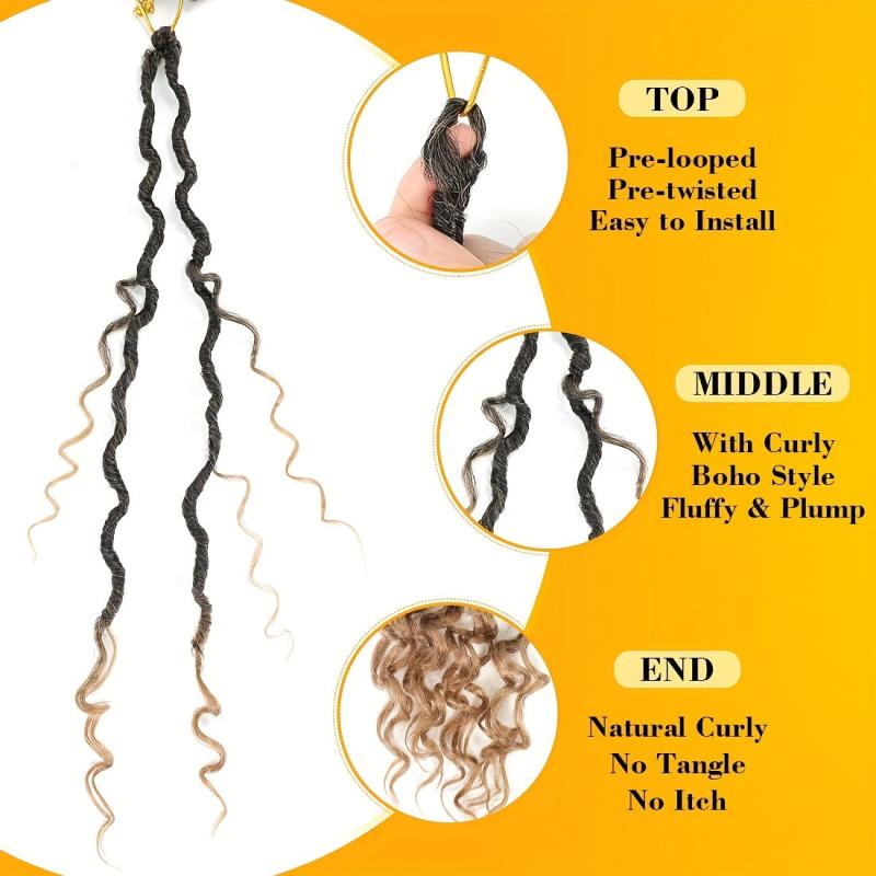 Goddess Locs Crochet Hair 1 Pack Curly Ends Boho Hair Extension Wig