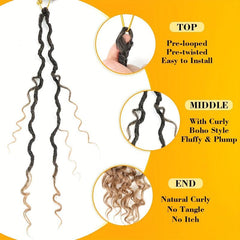 Goddess Locs Crochet Hair 1 Pack Curly Ends Boho Hair Extension Wig