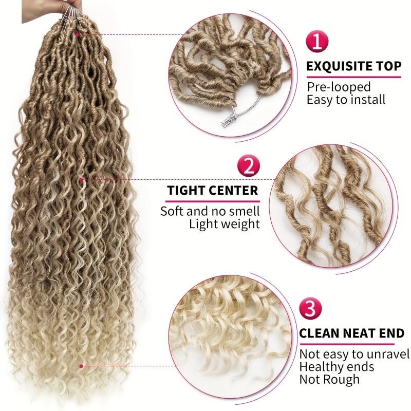 Goddess Locs Crochet Hair 1 Pack Curly Ends Boho Hair Extension Wig