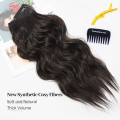 Long Curly Hair Pieces Clip In Extensions Synthetic Natural Daily Use 55