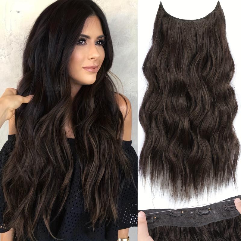 Long Curly Hair Pieces Clip In Extensions Synthetic Natural Daily Use 55