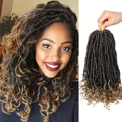 30 48 Cm 1 Pack Goddess Locs Curly Ends Pre looped Faux Locs Crochet Braids