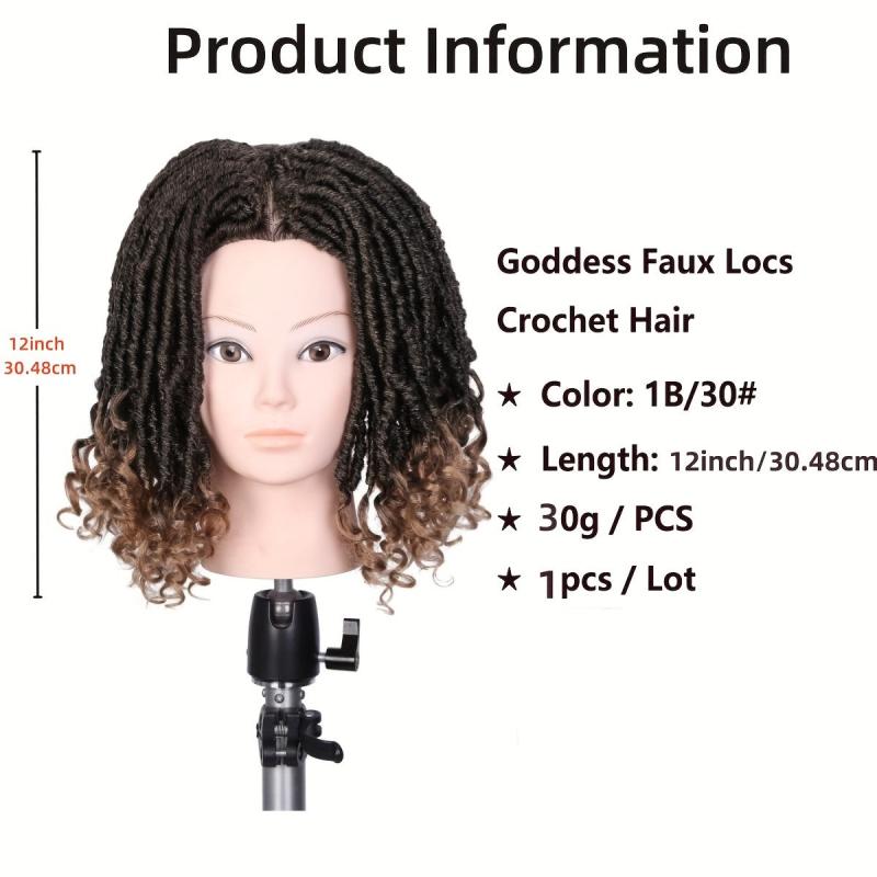30 48 Cm 1 Pack Goddess Locs Curly Ends Pre looped Faux Locs Crochet Braids