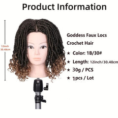 30 48 Cm 1 Pack Goddess Locs Curly Ends Pre looped Faux Locs Crochet Braids