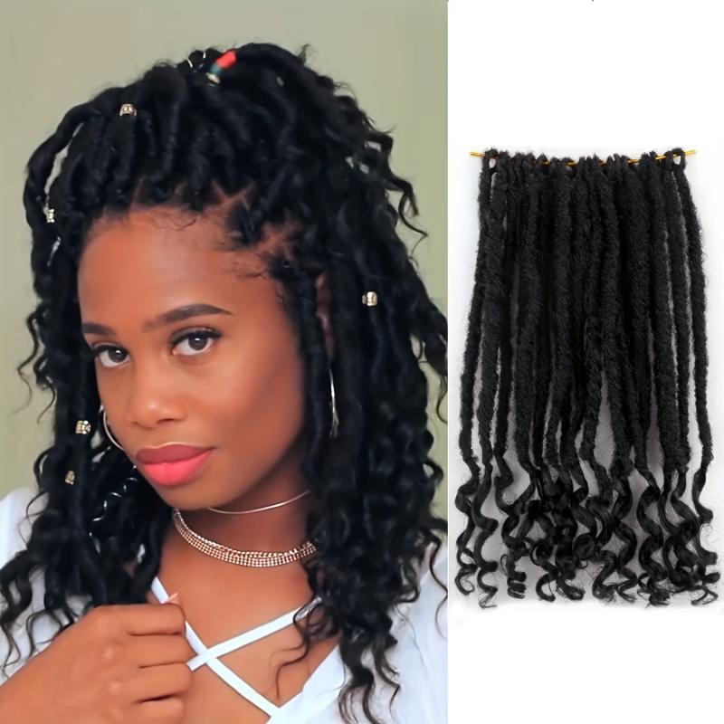 30 48 Cm 1 Pack Goddess Locs Curly Ends Pre looped Faux Locs Crochet Braids