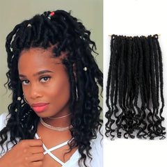 30 48 Cm 1 Pack Goddess Locs Curly Ends Pre looped Faux Locs Crochet Braids