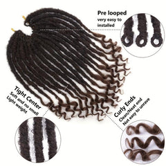 30 48 Cm 1 Pack Goddess Locs Curly Ends Pre looped Faux Locs Crochet Braids