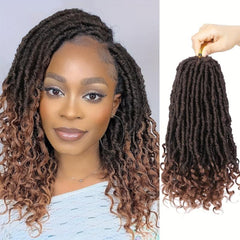 30 48 Cm 1 Pack Goddess Locs Curly Ends Pre looped Faux Locs Crochet Braids