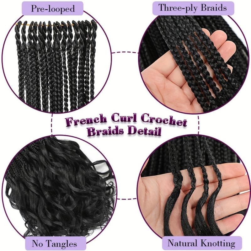 French Curly Braiding Hair 18 Inch Bouncy Braiding Hair Wavy Ends