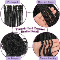 French Curly Braiding Hair 18 Inch Bouncy Braiding Hair Wavy Ends