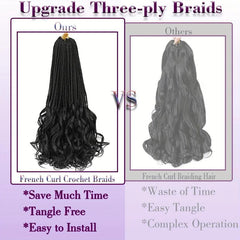 French Curly Braiding Hair 18 Inch Bouncy Braiding Hair Wavy Ends