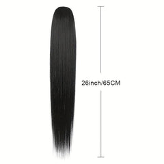Long Straight Drawstring Ponytail Extensions Synthetic Clip In Hair Natural Look