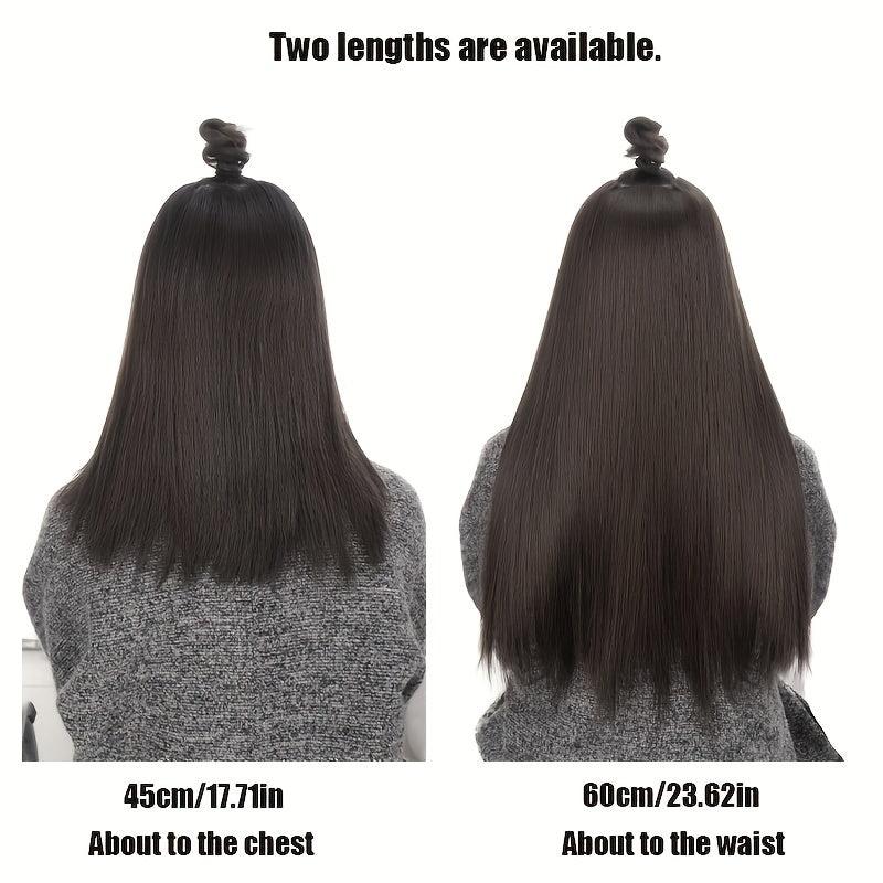 3pcs Long Straight Hair Pieces Synthetic Clip In Hair Extensions Natural Look