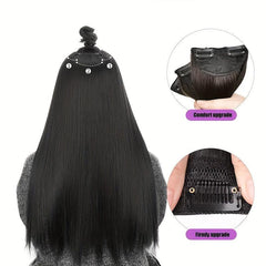 3pcs Long Straight Hair Pieces Synthetic Clip In Hair Extensions Natural Look