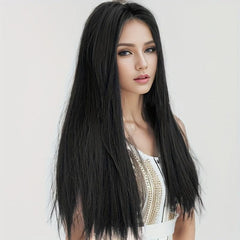 3pcs Long Straight Hair Pieces Synthetic Clip In Hair Extensions Natural Look