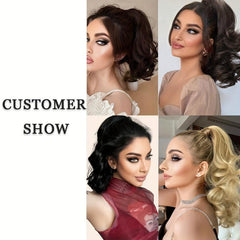 Long Curly Wavy Ponytail Extension Synthetic Hairpiece
