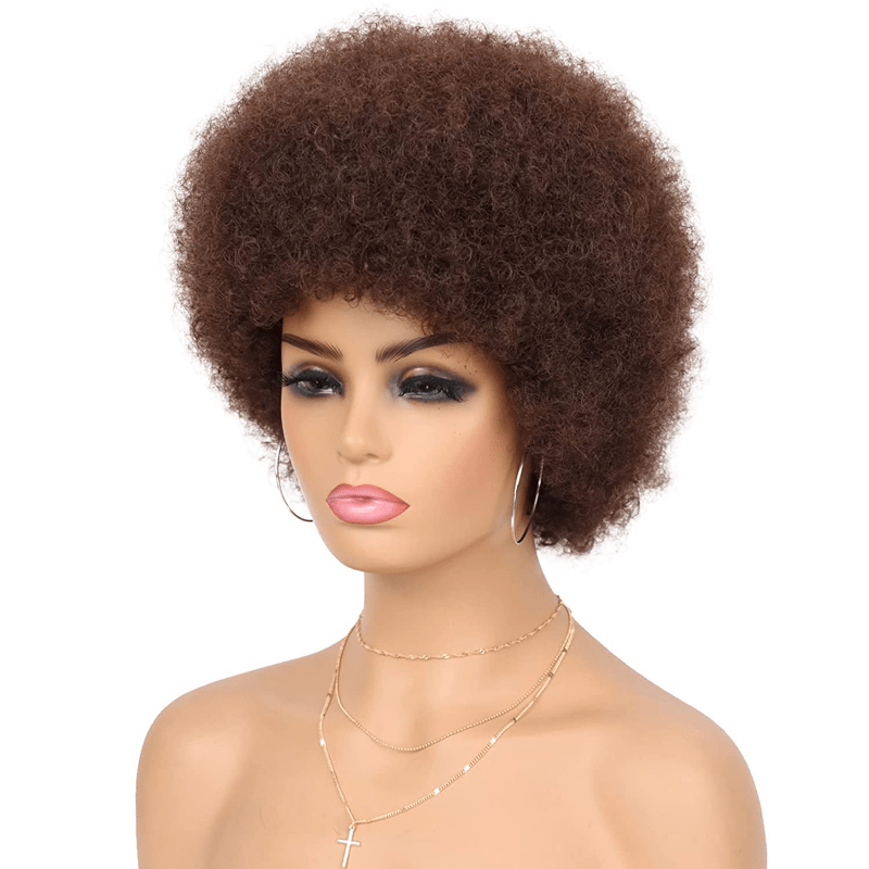 70s Afro Curly Puff Wig for Halloween Christmas Party