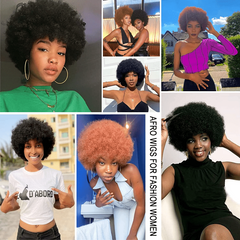 70s Afro Curly Puff Wig for Halloween Christmas Party