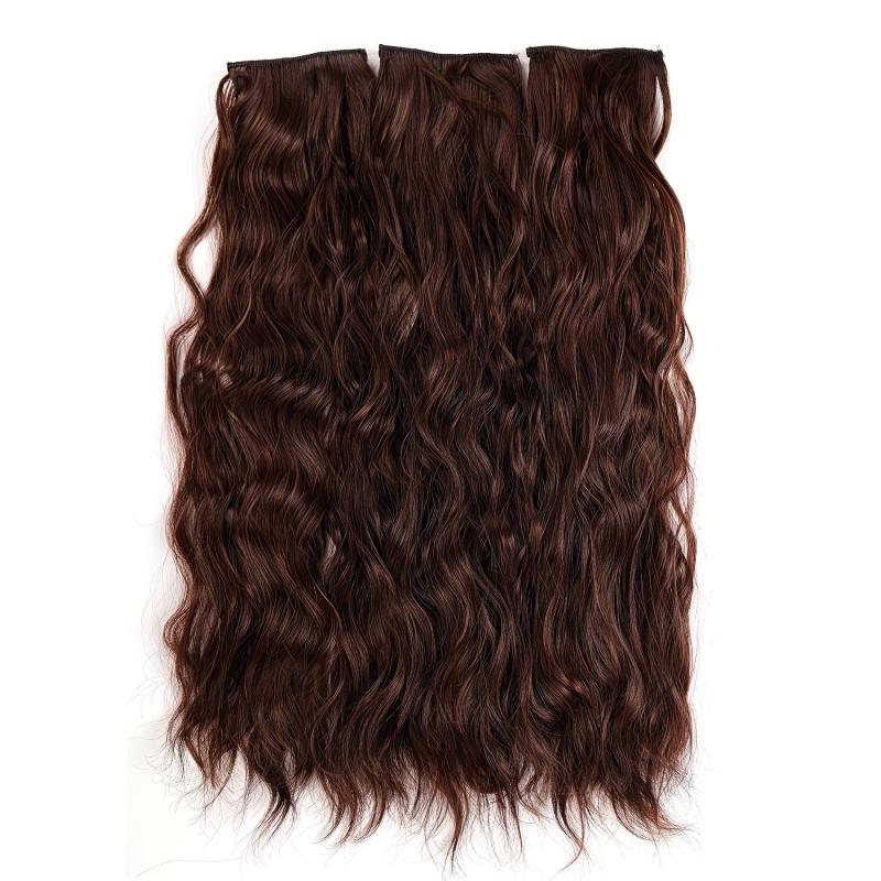 Long Curly Wavy Hair Pieces Synthetic Clip In Hair Extensions For Daily Use