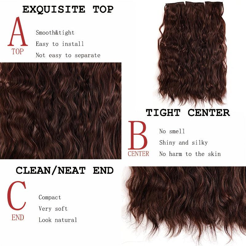 Long Curly Wavy Hair Pieces Synthetic Clip In Hair Extensions For Daily Use