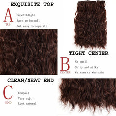 Long Curly Wavy Hair Pieces Synthetic Clip In Hair Extensions For Daily Use