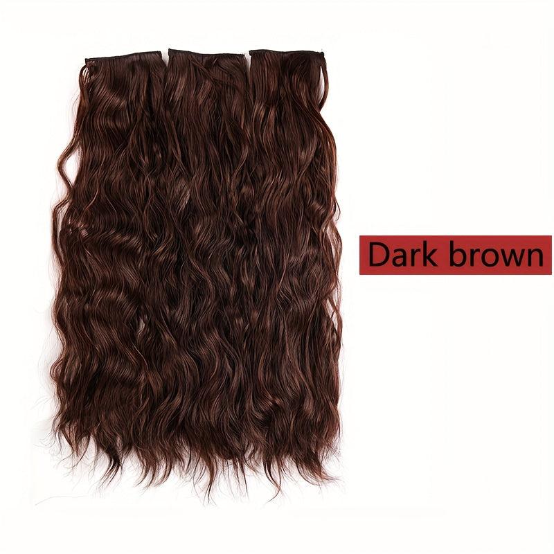 Long Curly Wavy Hair Pieces Synthetic Clip In Hair Extensions For Daily Use