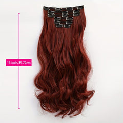 6pcs Long Wavy Hair Pieces Synthetic Clip In Extensions for Daily Use