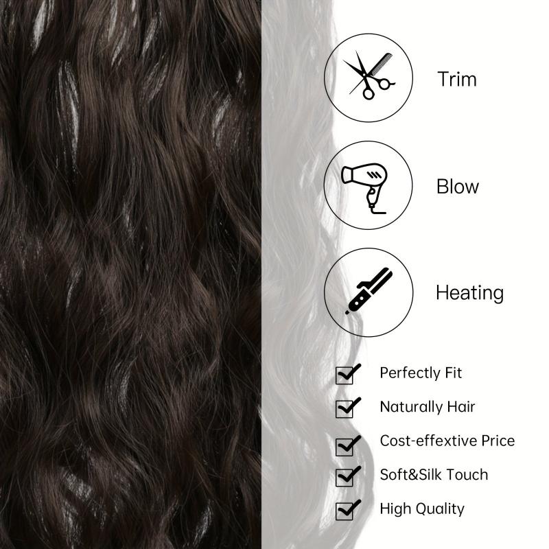 6pcs Long Wavy Hair Pieces Synthetic Clip In Extensions for Daily Use