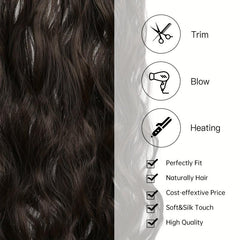 6pcs Long Wavy Hair Pieces Synthetic Clip In Extensions for Daily Use