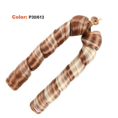 Pre Stretched Braiding Hair French Curl Synthetic Crochet Hair Extensions 55
