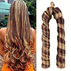 Pre Stretched Braiding Hair French Curl Synthetic Crochet Hair Extensions 55
