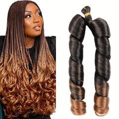 Pre Stretched Braiding Hair French Curl Synthetic Crochet Hair Extensions 55