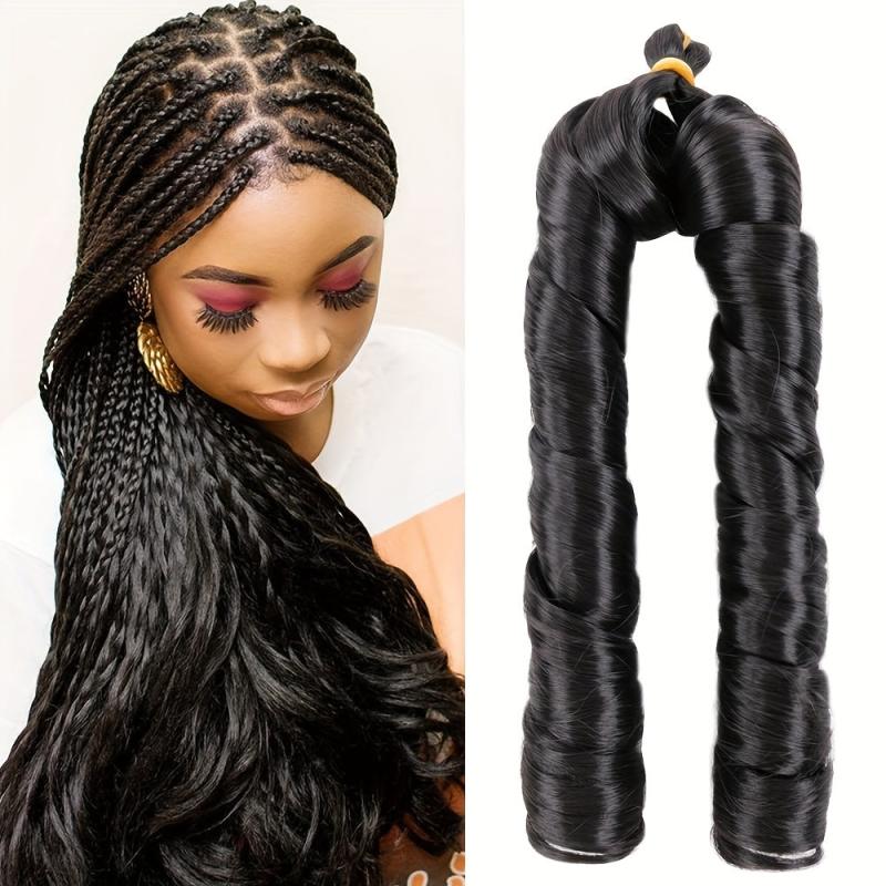 Pre Stretched Braiding Hair French Curl Synthetic Crochet Hair Extensions 55
