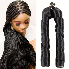 Pre Stretched Braiding Hair French Curl Synthetic Crochet Hair Extensions 55