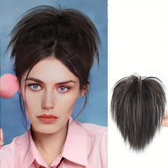 Short Straight Synth Hair Buns Claw Tousled Updo Messy Ponytail